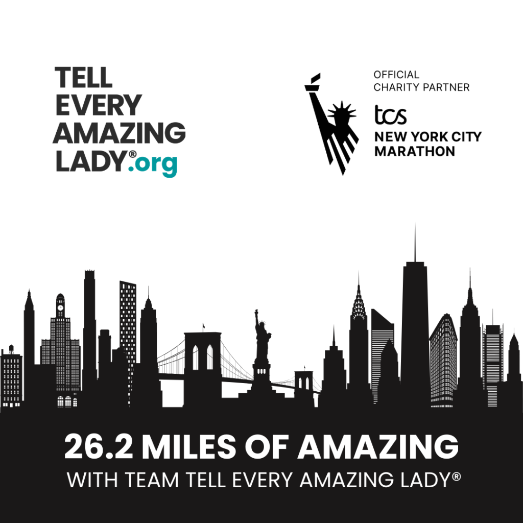 official charity partner logo tell every amazing lady tcs nyc marathon 2026